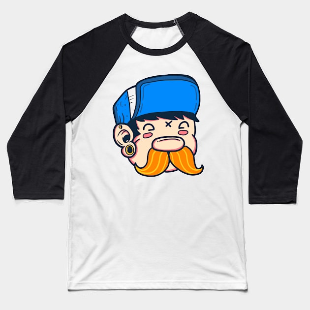 Funny mustache Baseball T-Shirt by timegraf